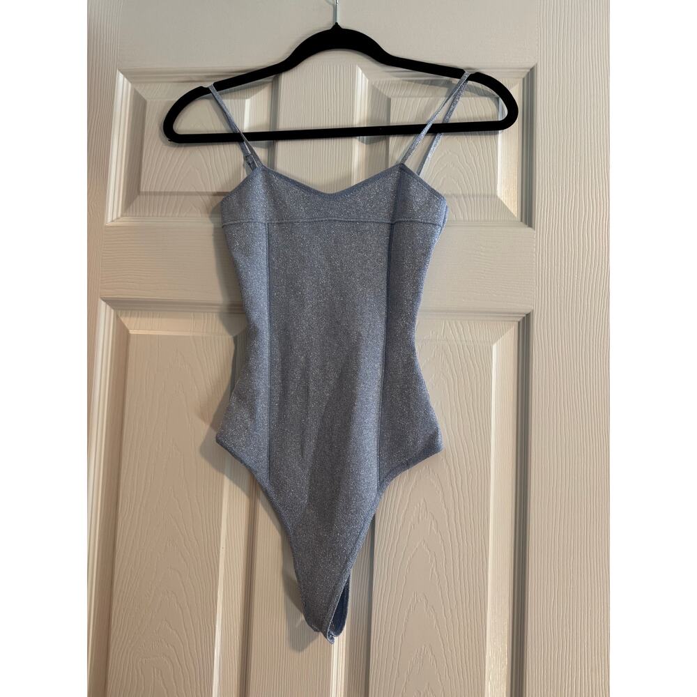 superdown Sparkly Blue Bodysuit Size Small Icy